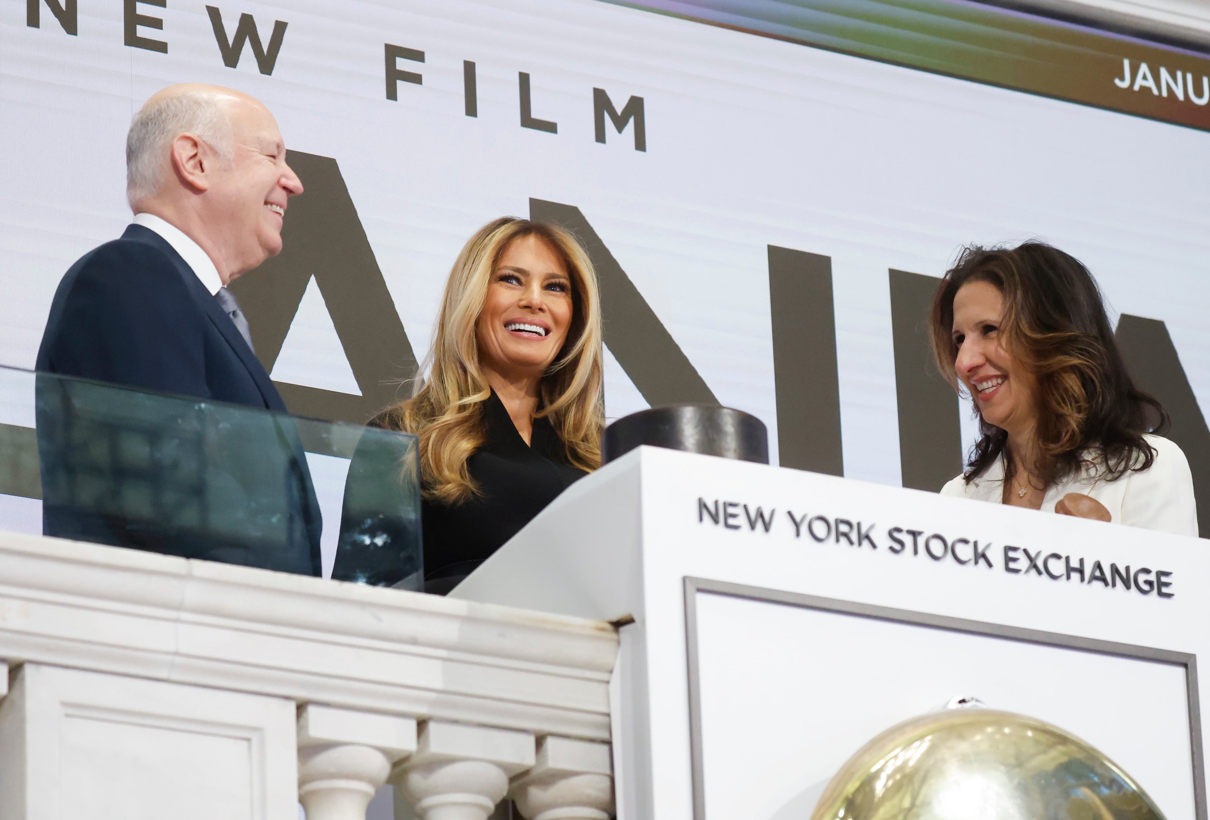 Reclusive first lady Melania Trump promotes documentary at NYSE
