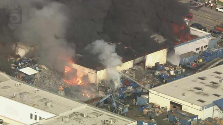 Massive fire with exploding propane tanks erupts in Los Angeles