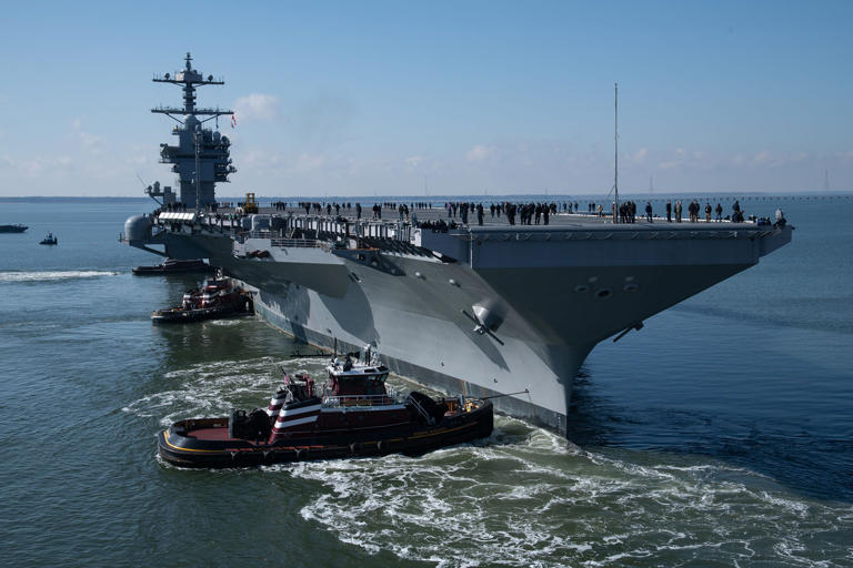 The US Navy's next Ford-class supercarrier is setting sail for a new ...