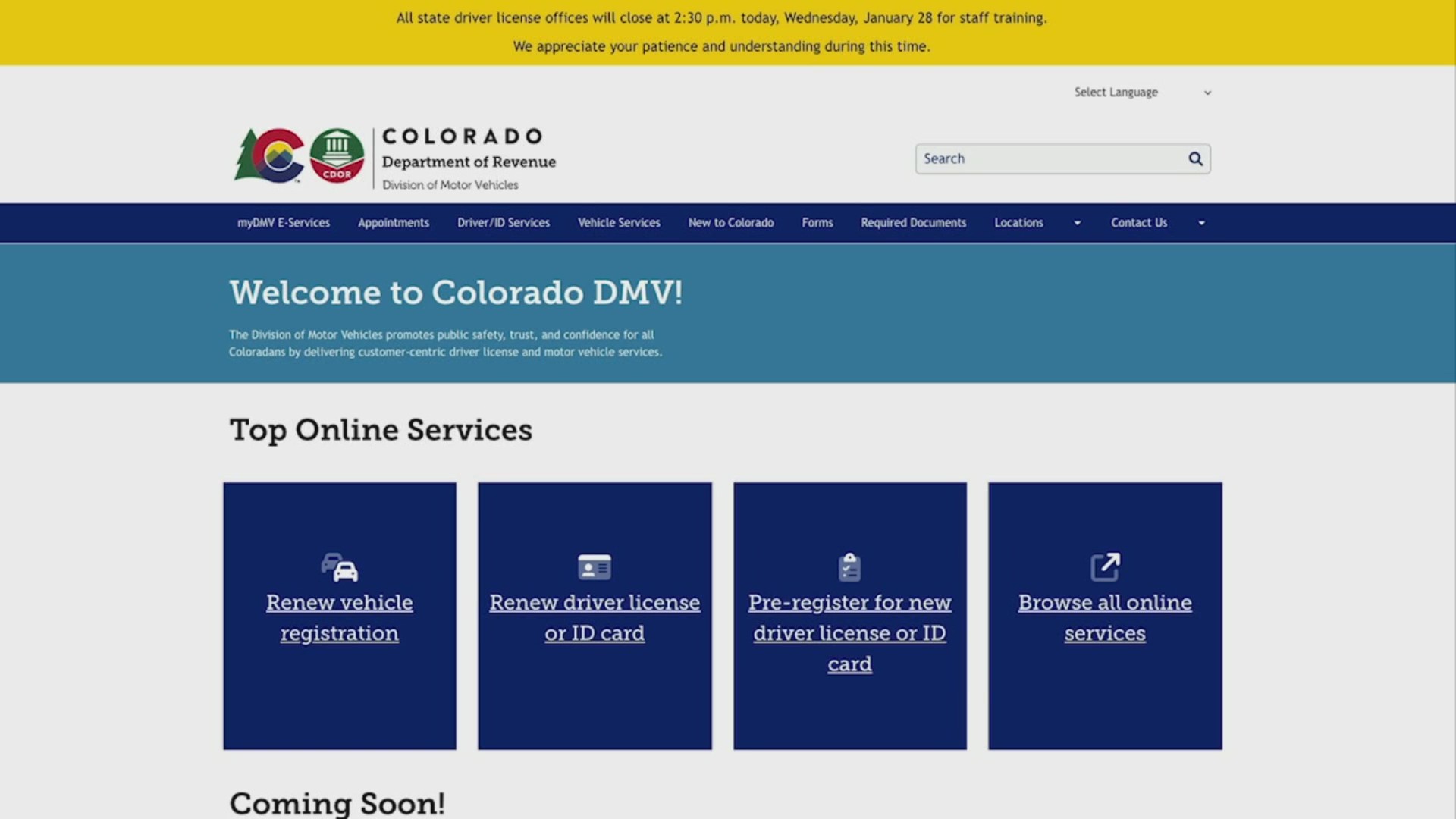 Details: When Colorado DMV service disruptions are expected in February