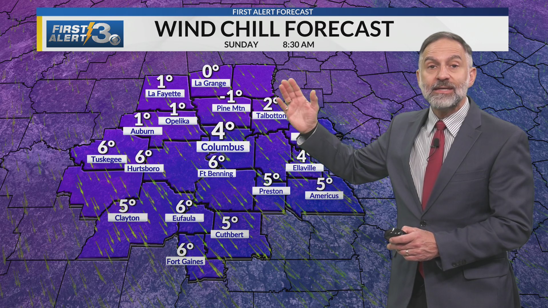 Columbus, GA weather Wednesday 6PM (01/28/26)