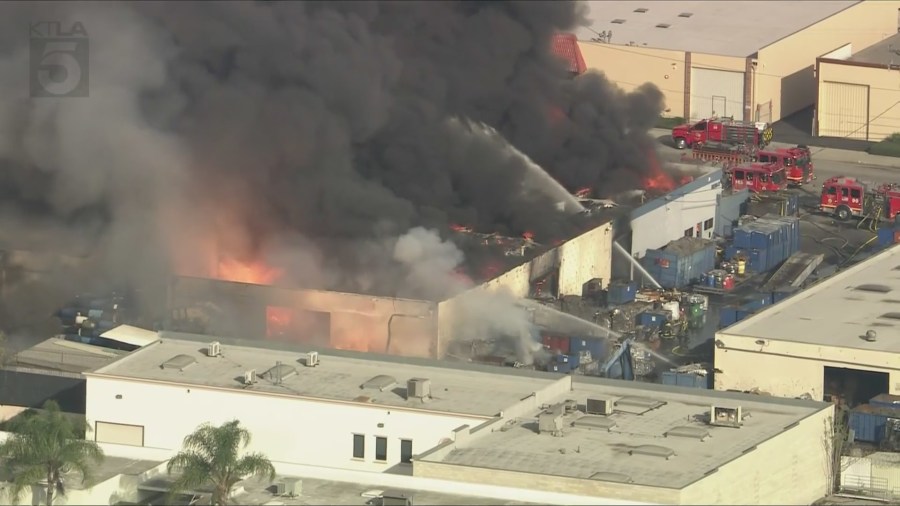 Massive fire with exploding propane tanks erupts in Los Angeles