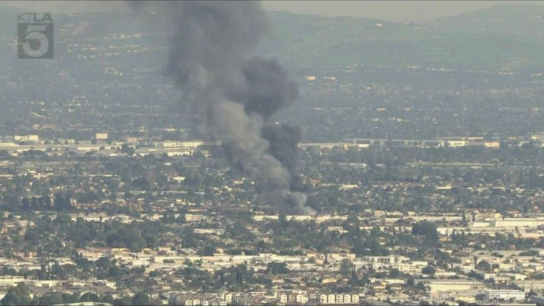 Massive fire with exploding propane tanks erupts in Los Angeles