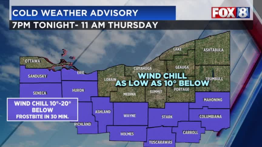 Cold weather advisory: Wind chills as low as 20 below zero for some ...