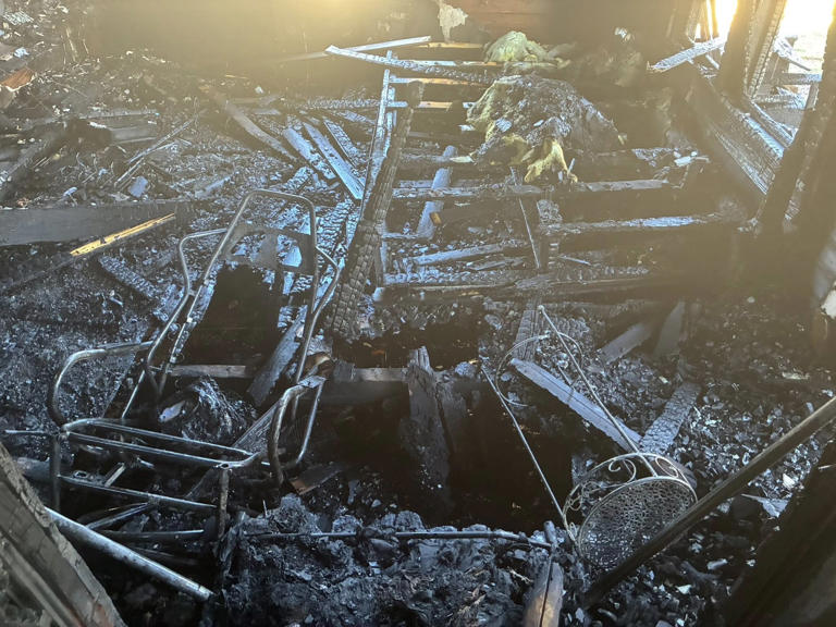 Unattended space heater sparks Cushing house fire