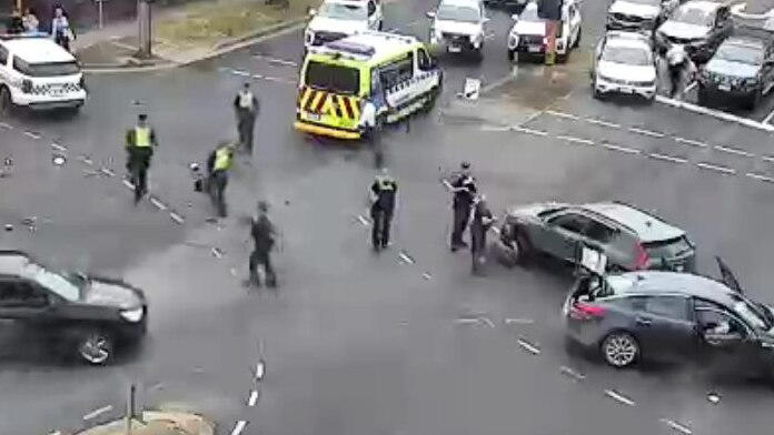 Traffic cameras in the area have captured the incident at Latrobe Terrace. (VicTraffic)