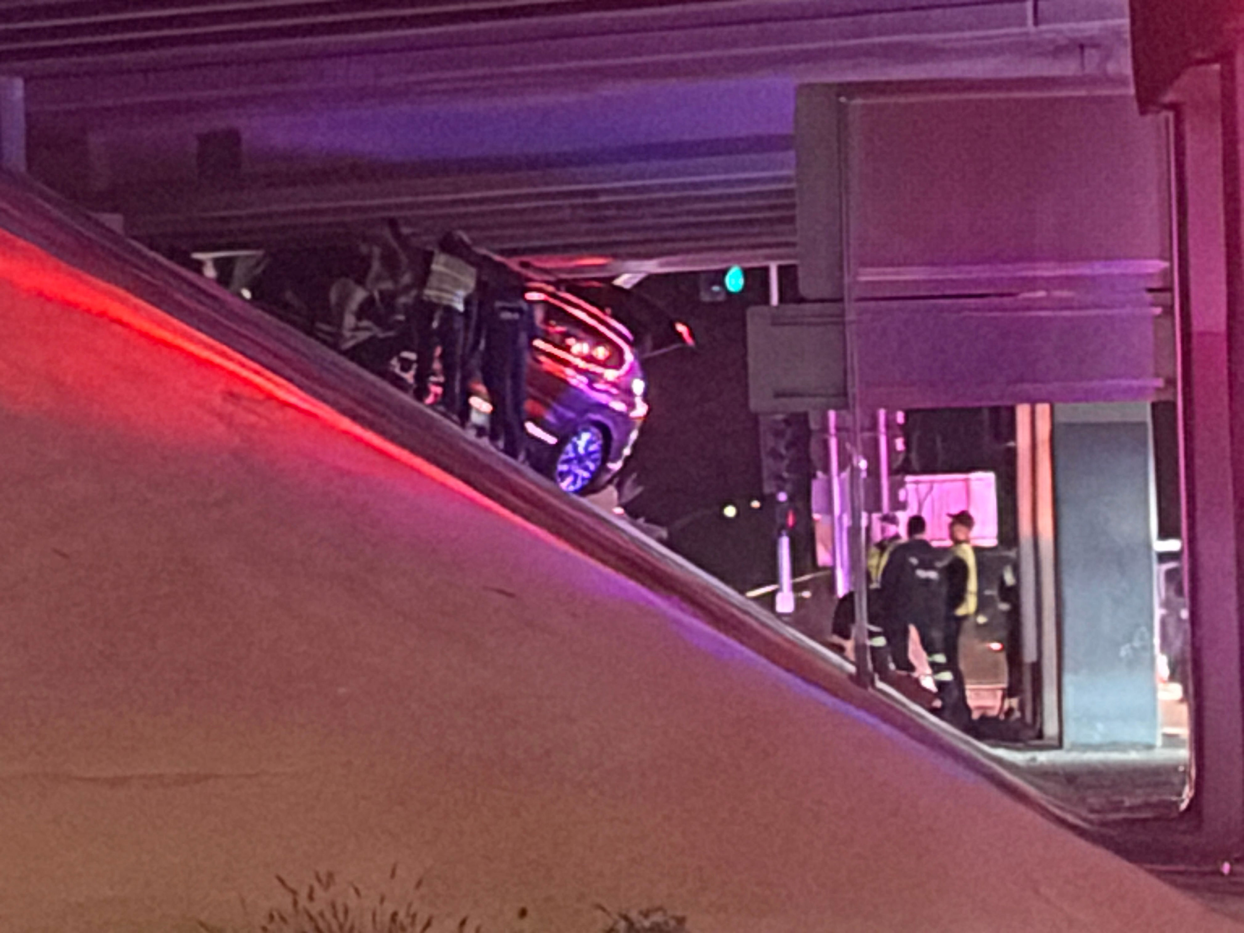 Fatal Suv Crash Wedged Under Bridge