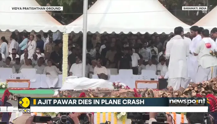 Ajit Pawar plane crash: Crowd gathers for Ajit Pawar's last rites