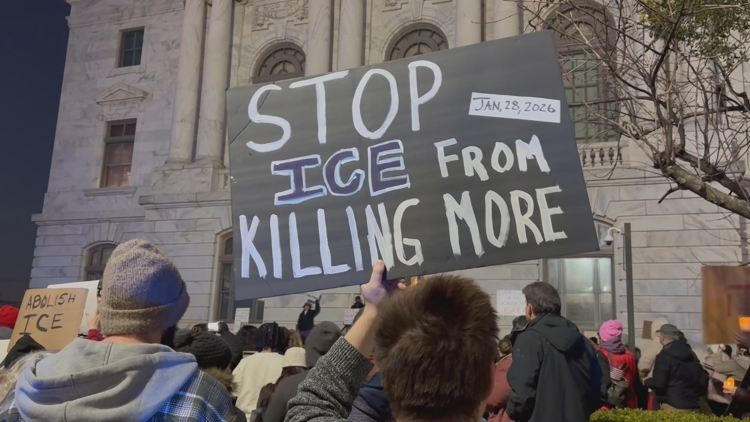 'We don't want them in our city' | Protesters hold anti-ICE march ...