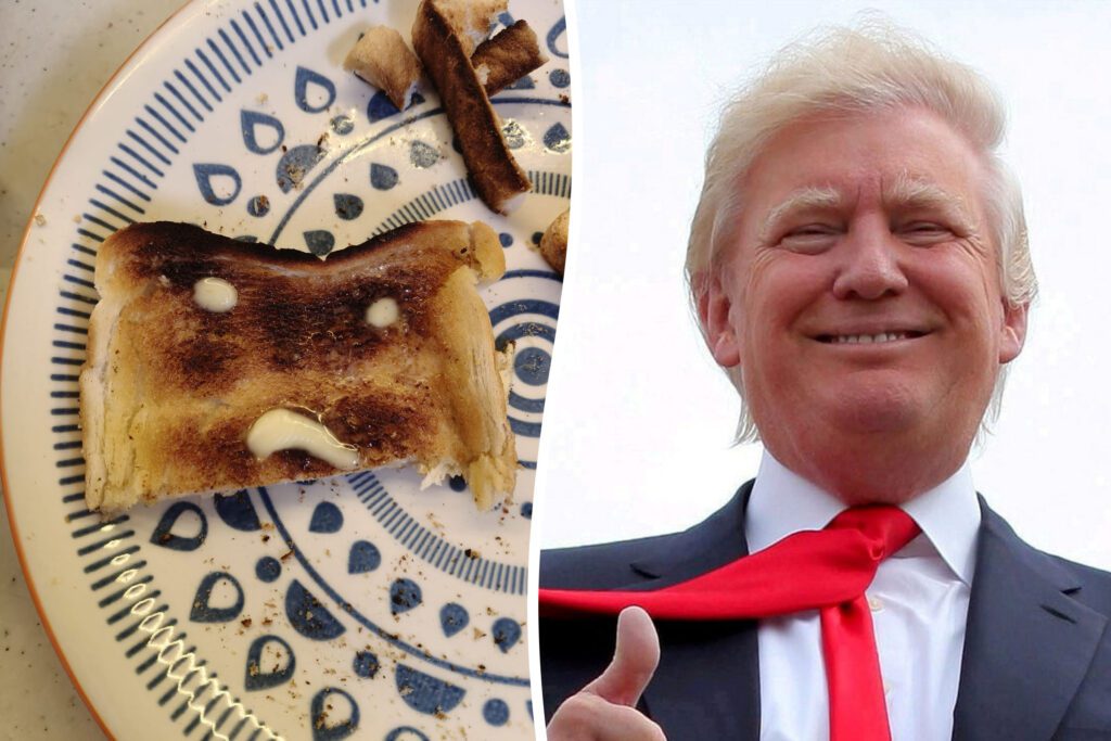 Woman spots Donald Trump’s face in her toast