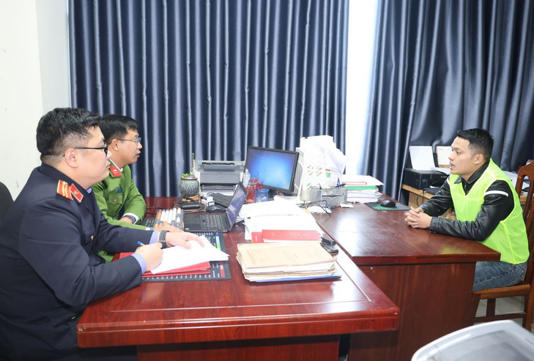 Nguyễn Văn Quyền tại Cơ quan Công an - Ảnh: Công an tỉnh Bắc Ninh