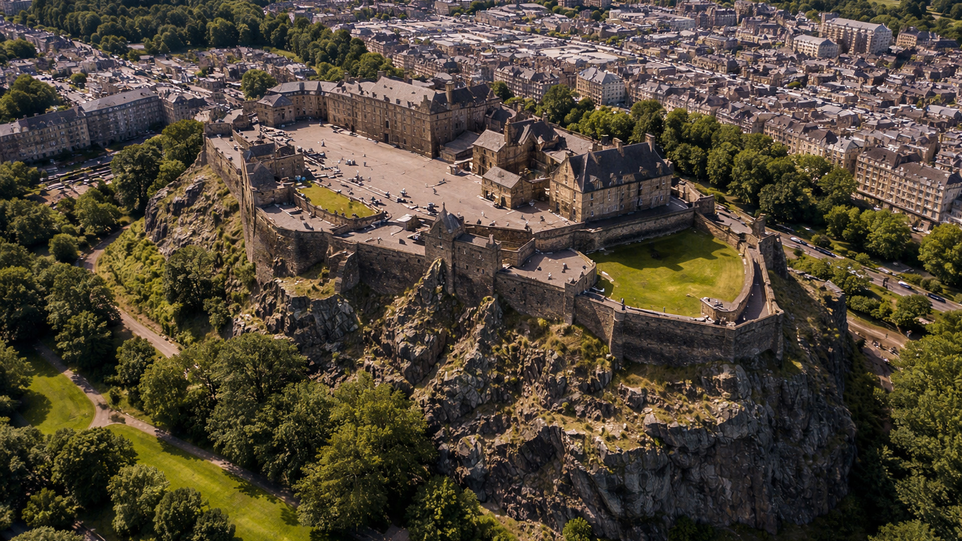 Fortress and city seen from the sky