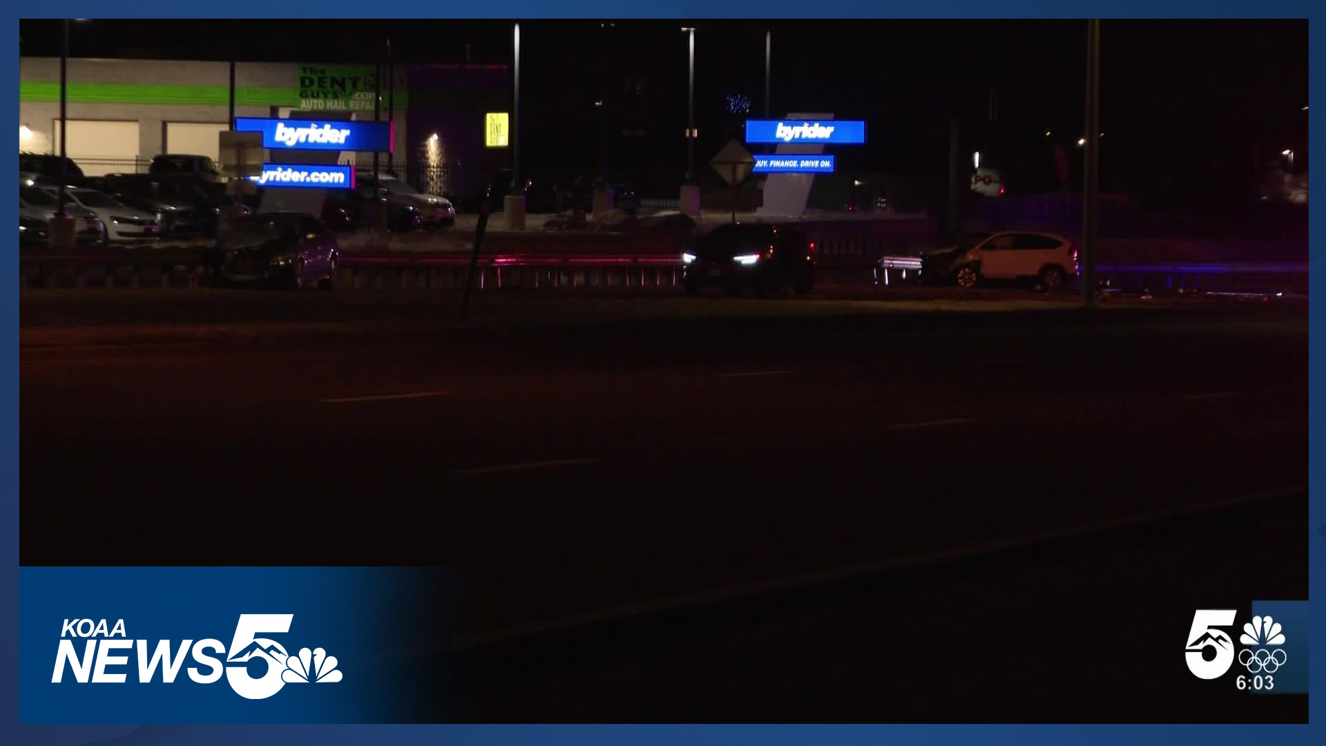 Overnight crash shuts down Powers Blvd. in Cimarron Hills