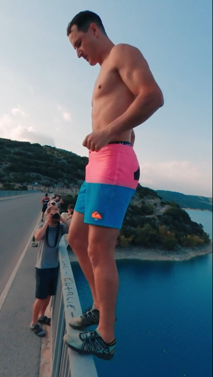 35m cliff jump backflip