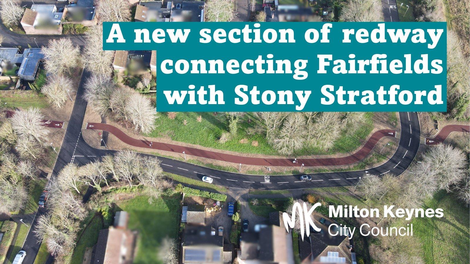 Brand new section of redway completed in Milton Keynes