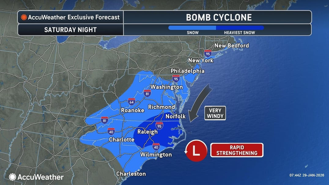 A bomb cyclone could hit the East Coast this weekend, with snow, wind ...