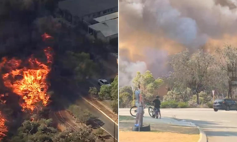 Multiple homes in Perth burn after massive fire near housing ...