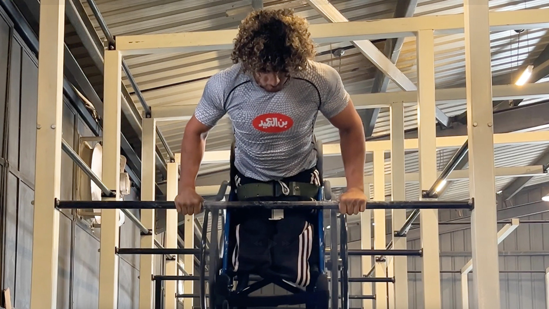Most muscle ups in a wheelchair in one minute: 9 by AbdelRahman Makluf