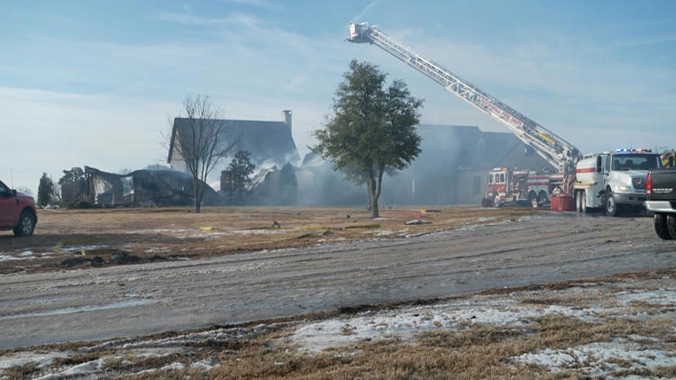 Firefighters battle a major blaze at a Rockwall home, officials say
