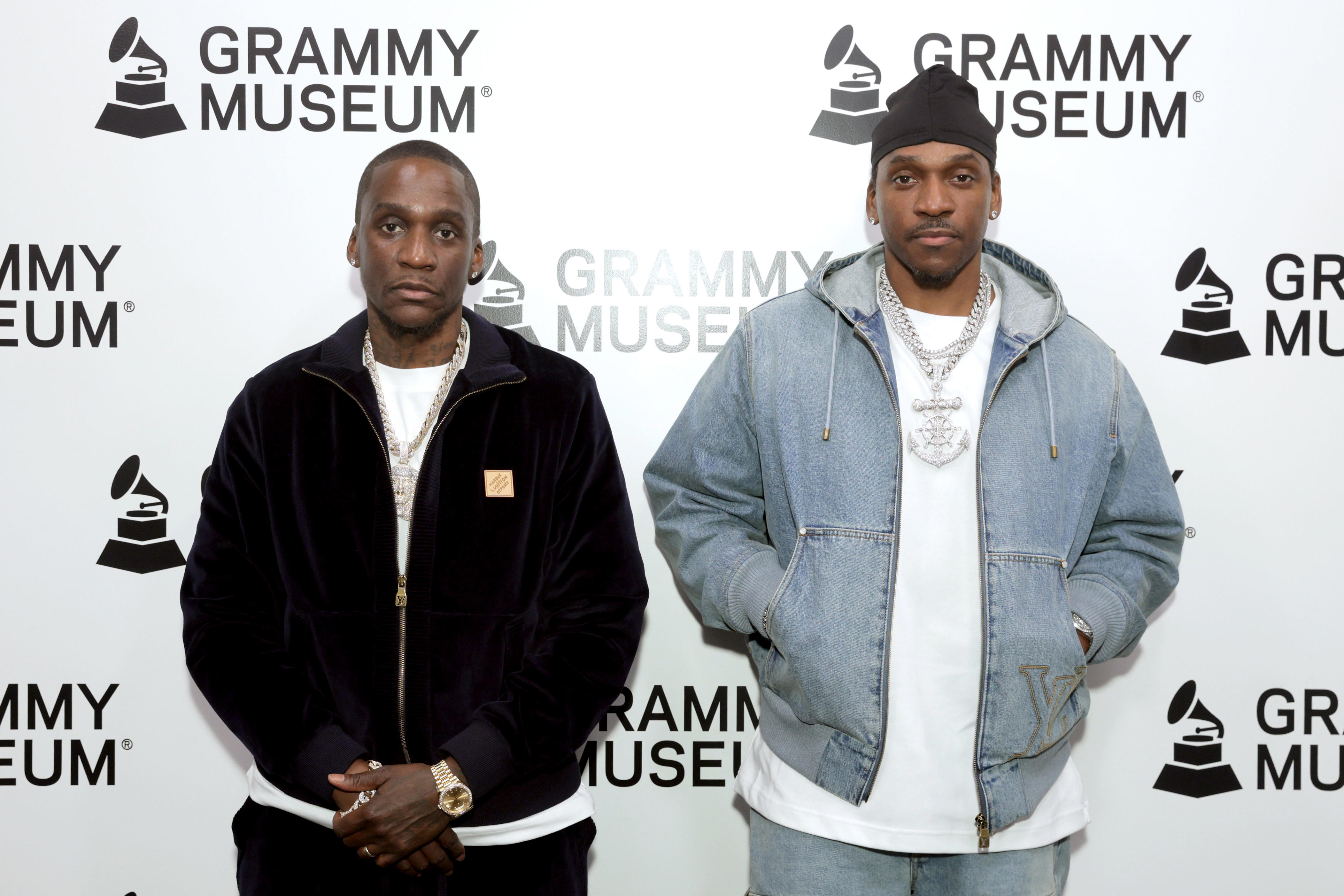 Malice and Pusha T of Clipse attend A Conversation With Clipse at Grammy Museum L.A. Live on Dec. 9, 2025, in Los Angeles.
