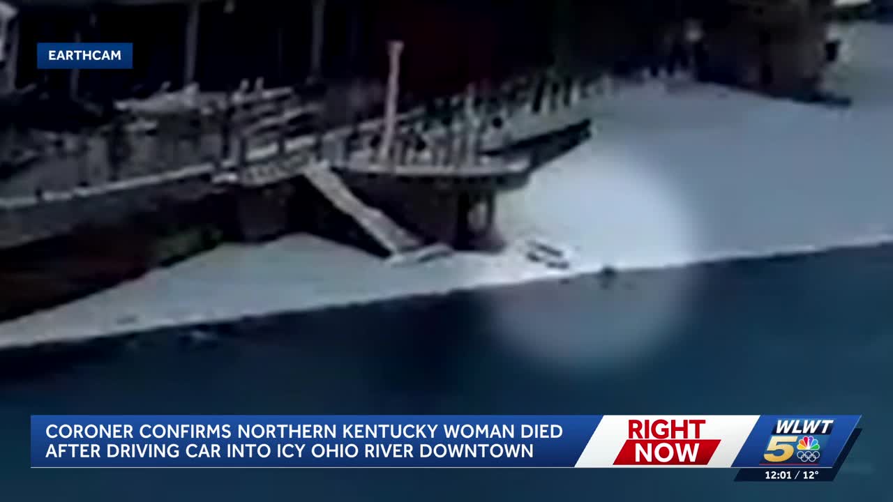 Coroner confirms woman's body recovered after car goes into icy Ohio River