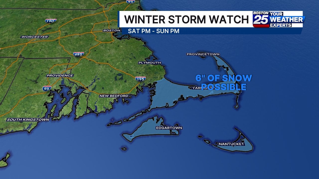 Winter storm watch issued for parts of Massachusetts