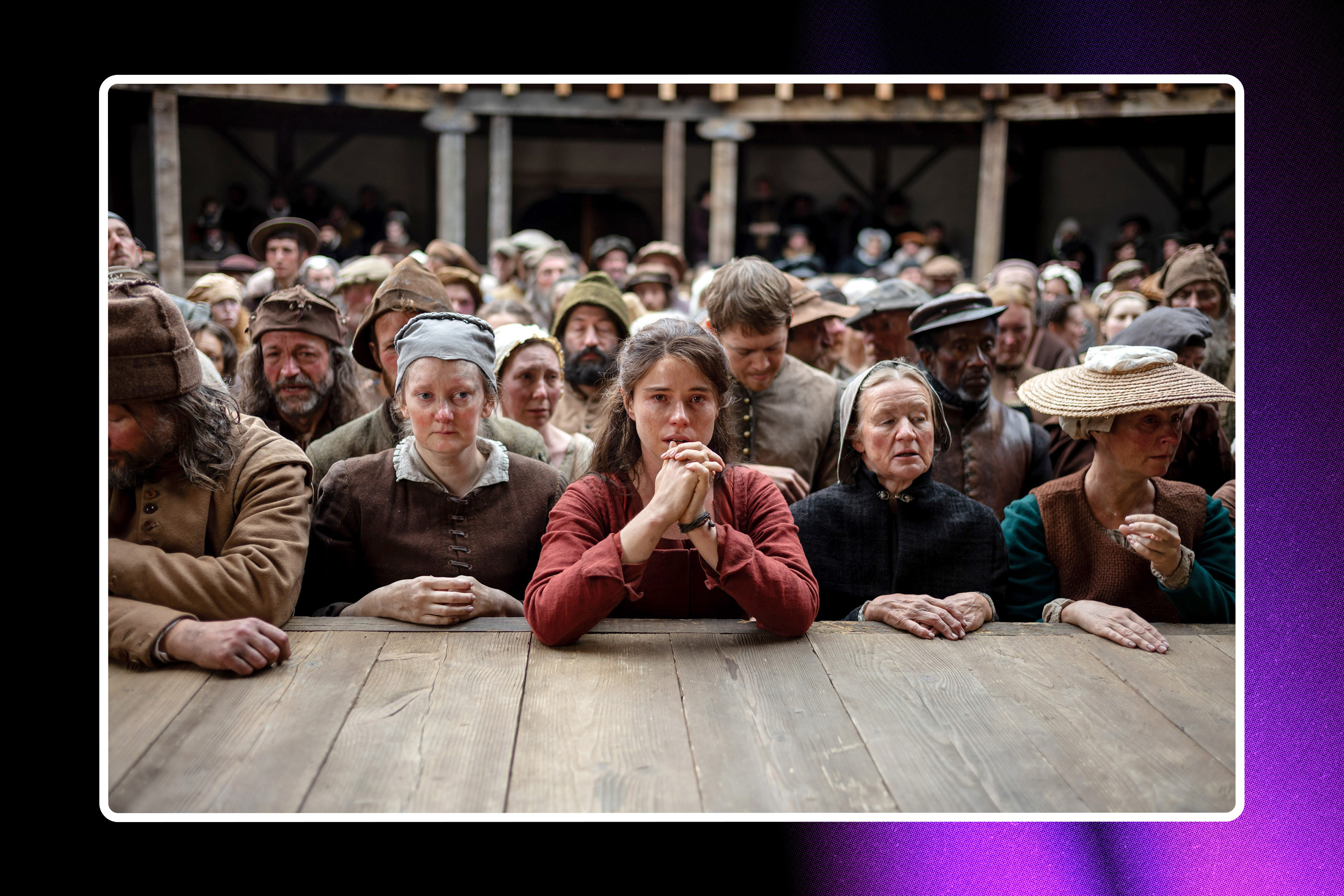 Jessie Buckley in Hamnet. (Photo illustration: Yahoo News; photo: Focus Features/Everett Collection)