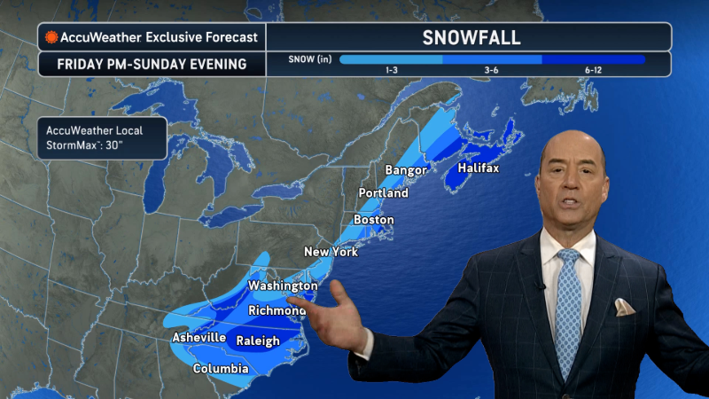 Weekend snowstorm set to impact the East Coast<br><br>