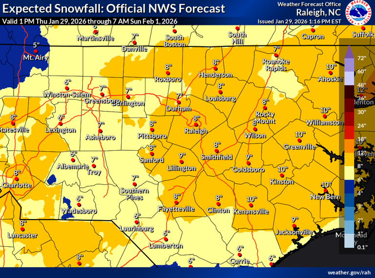 Winter storm takes aim at North Carolina. See forecast maps.