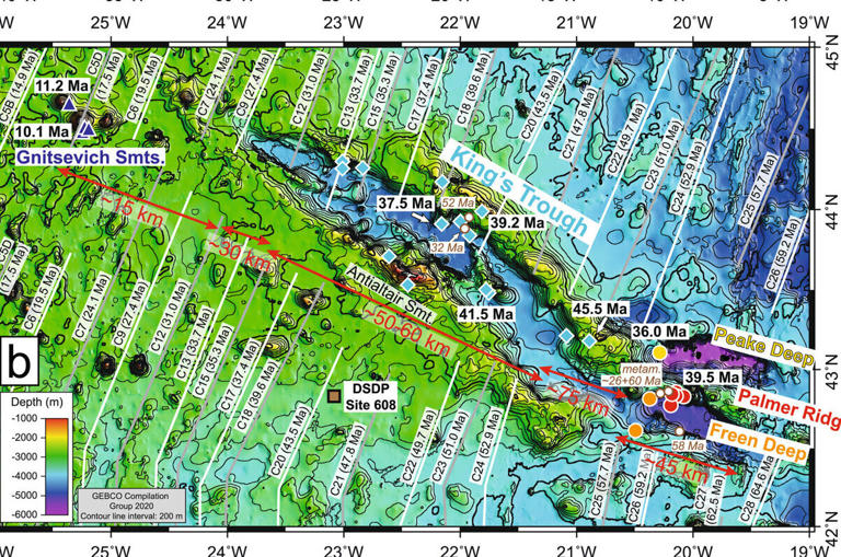 King's Trough: How a shifting plate boundary and hot mantle material ...