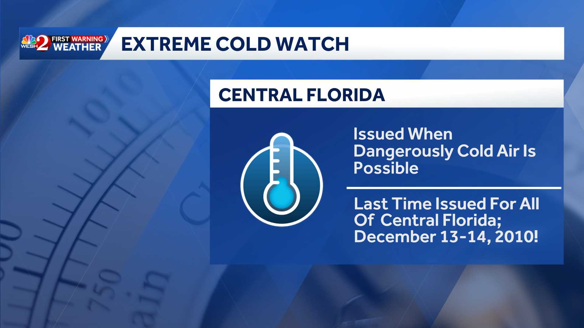 Rare 'extreme cold watch' issued for Central Florida | Timeline of ...