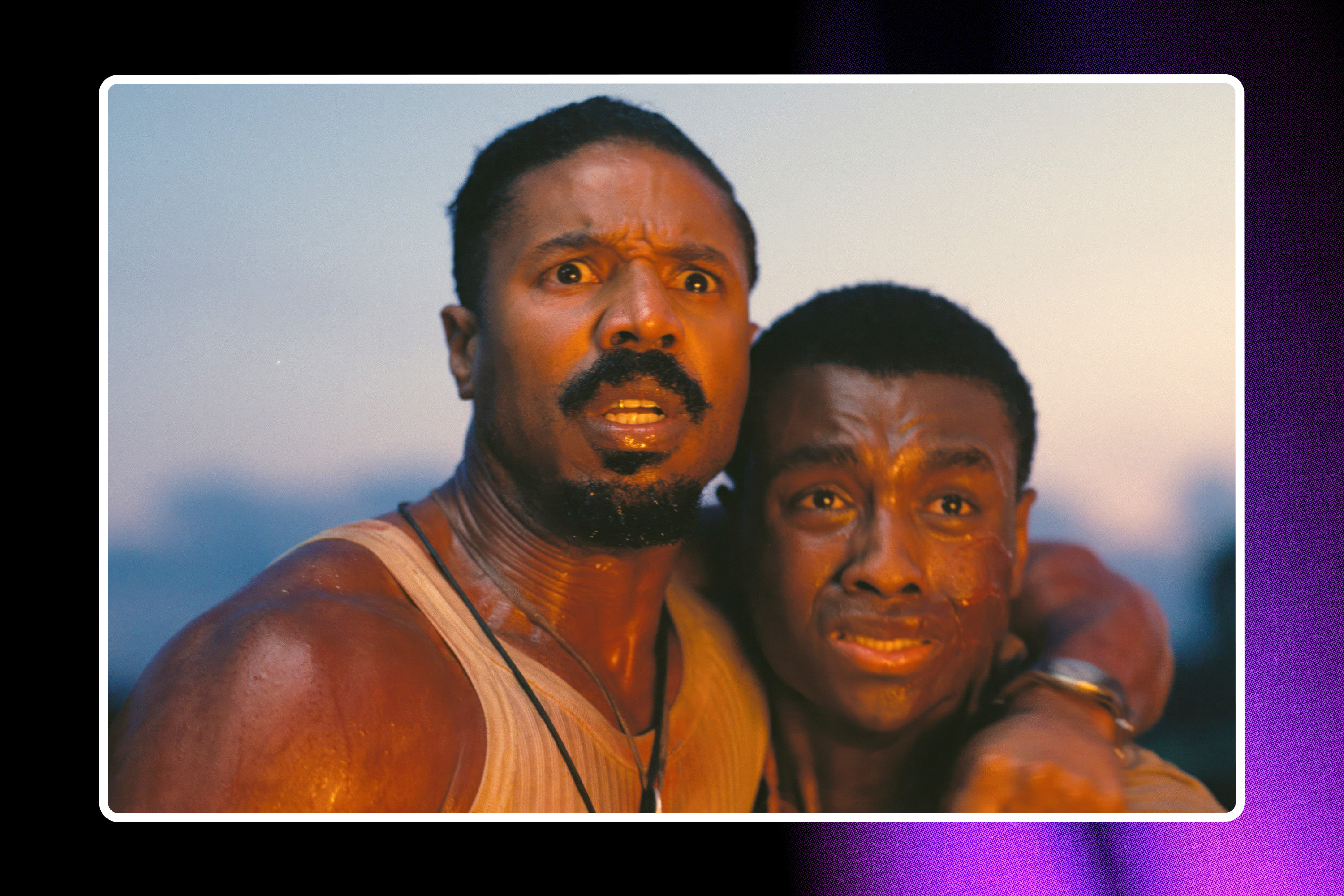Michael B. Jordan and Miles Caton in Sinners. (Photo illustration: Yahoo News; photo: Warner Bros./Everett Collection)