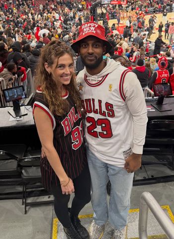 Hakeem and Monica attend a Chicago Bulls game. Hakeem Moulton/Instagram