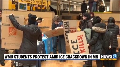 Western Michigan University students protest amid ICE crackdown in ...