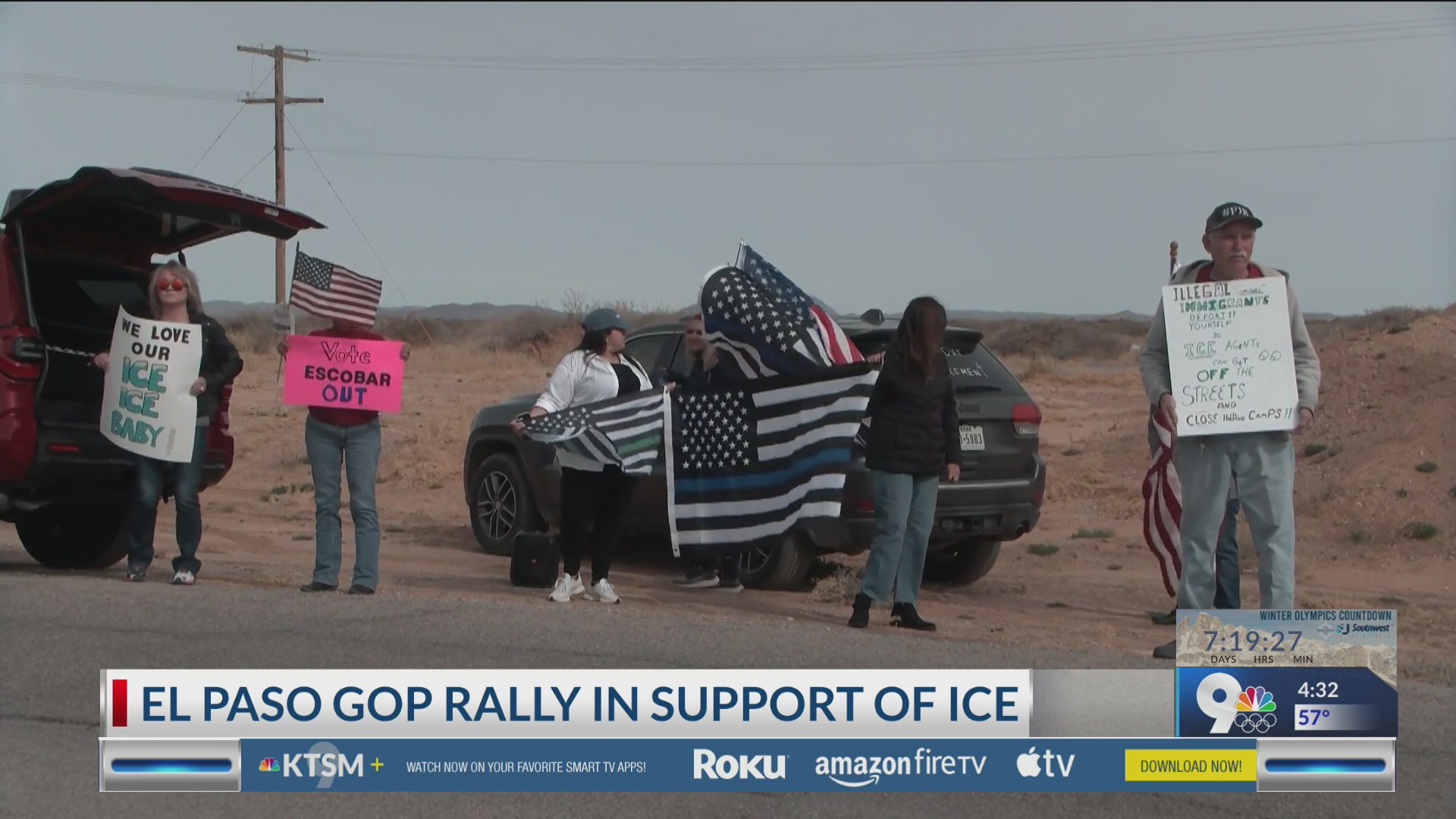 El Paso GOP rally in support of ICE outside Camp East Montana