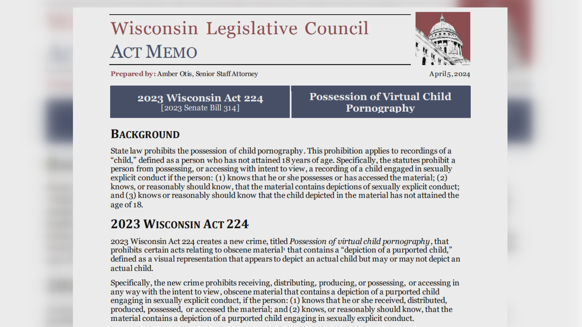 New Wisconsin law targets AI-generated child sexual abuse material