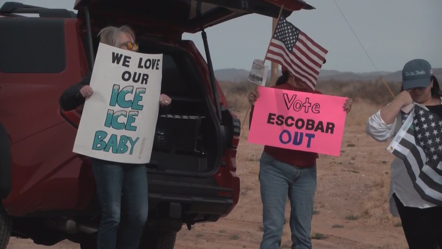 El Paso GOP rally in support of ICE outside Camp East Montana