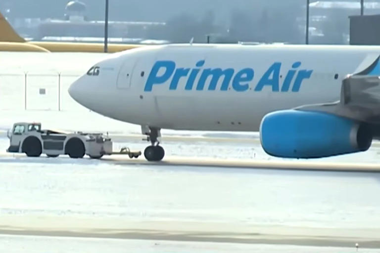Amazon cargo plane makes emergency landing after pilots report a bird ...