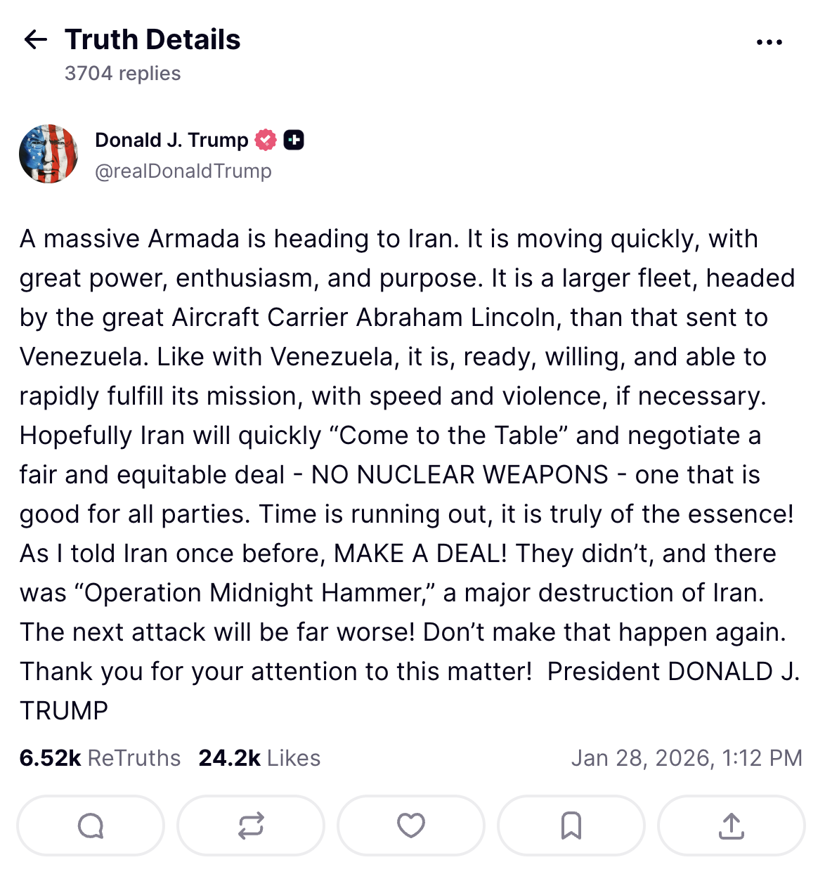 La guerre entre les États-Unis et l'Iran pourrait être imminente