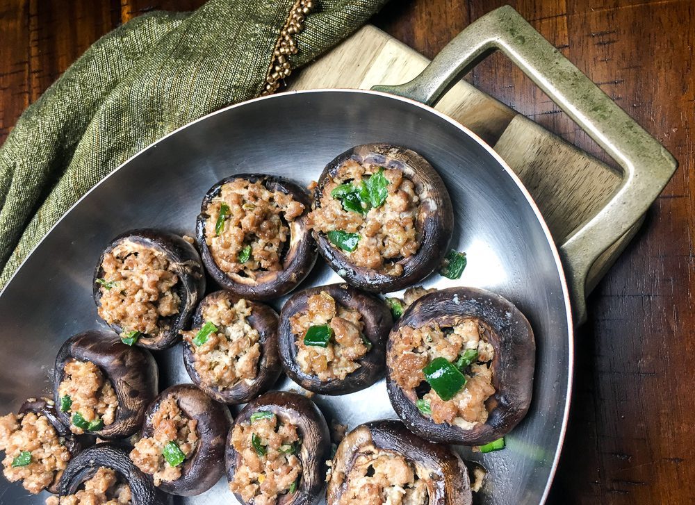 Spectacular spicy turkey stuffed portobello mushrooms