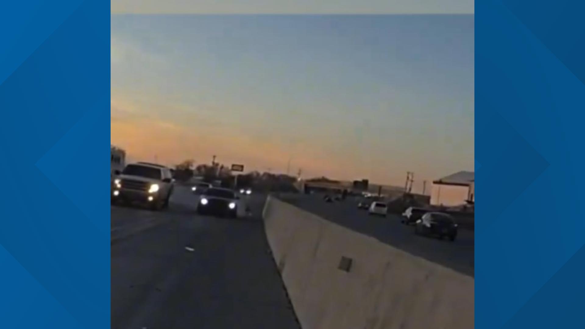 ISP trooper jumps barrier to avoid being hit by car driving on shoulder