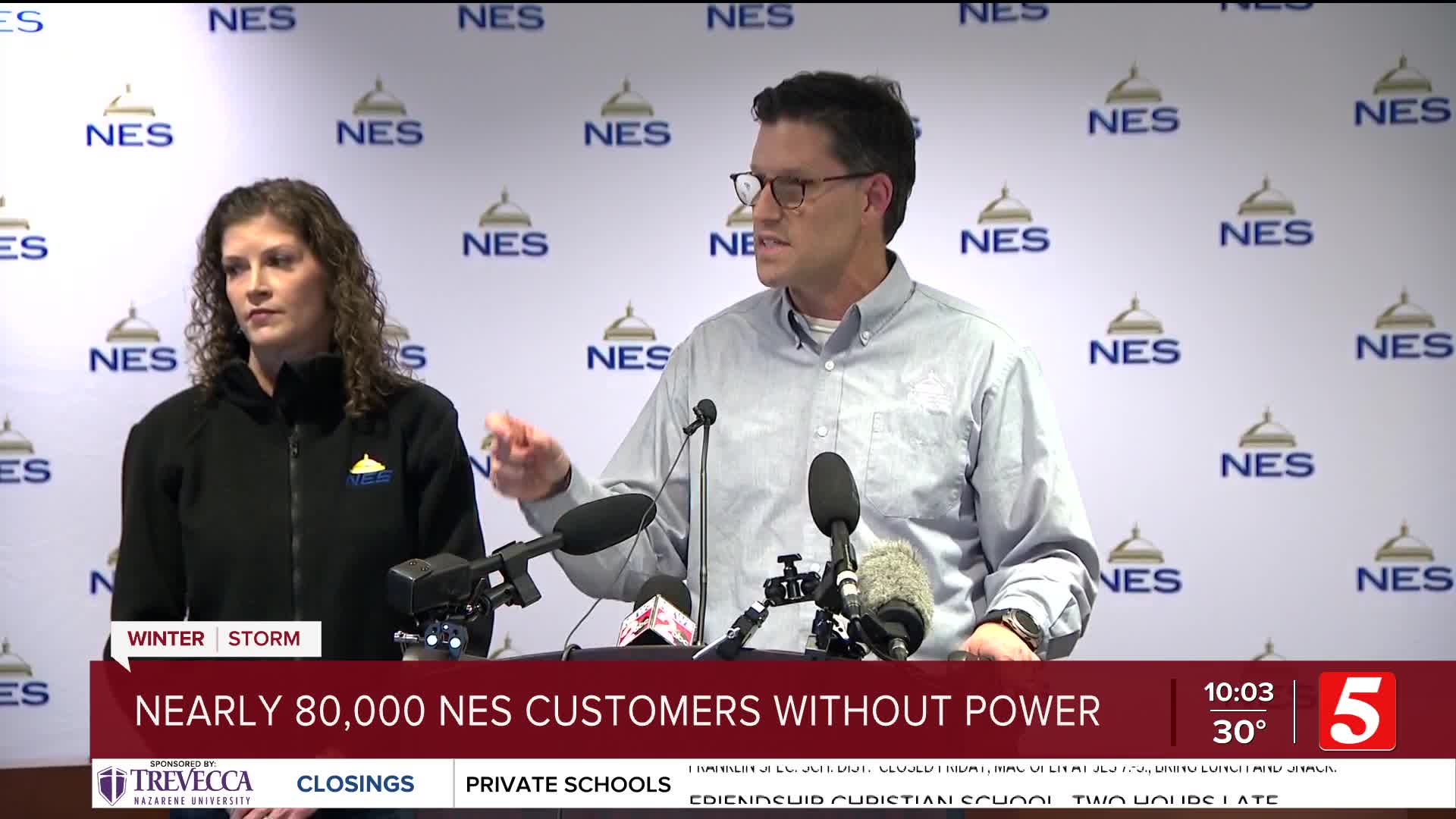 NES gives update as thousands remain without power