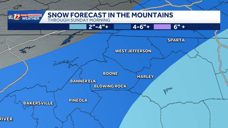 North Carolina snowstorm: County-by-county | How much snow might fall ...
