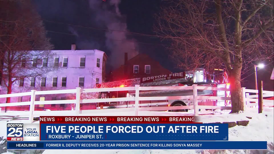 Crews battle fire in Roxbury in frigid cold conditions