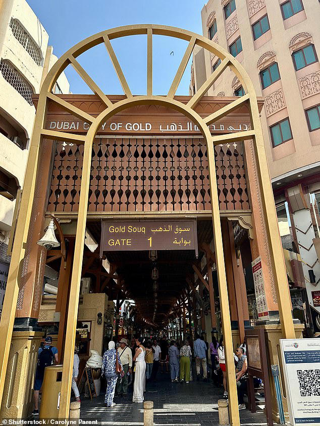 Pictured: A view of the entrance to Dubai's old gold souk