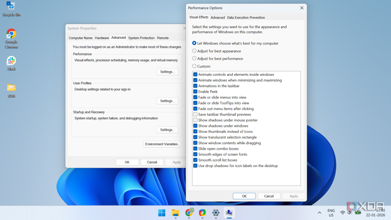 visual effects let Windows choose what's best for my computer on Windows 11