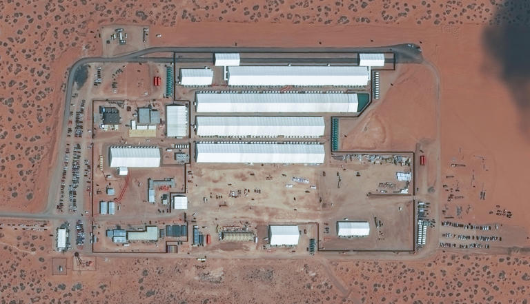 An Aug. 31 satellite image of Camp East Montana, in El Paso. (Maxar)