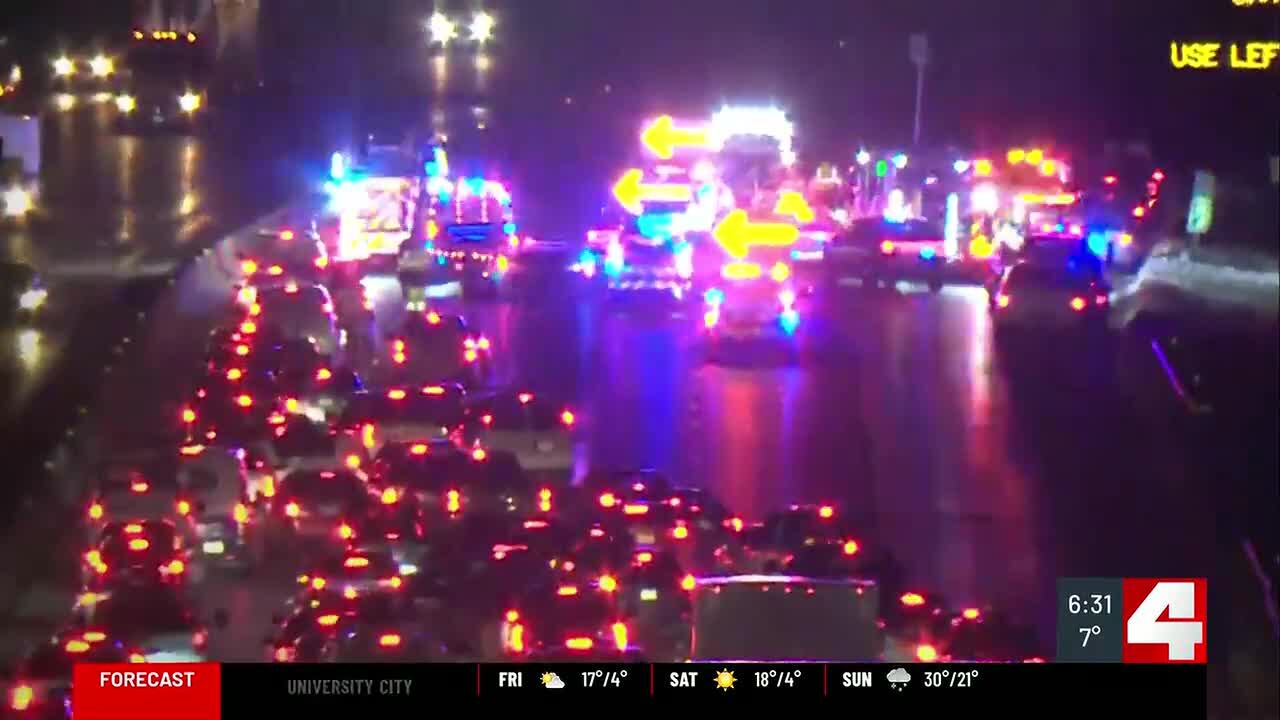 Multi-car crash snarls morning commute on I-270 at Manchester