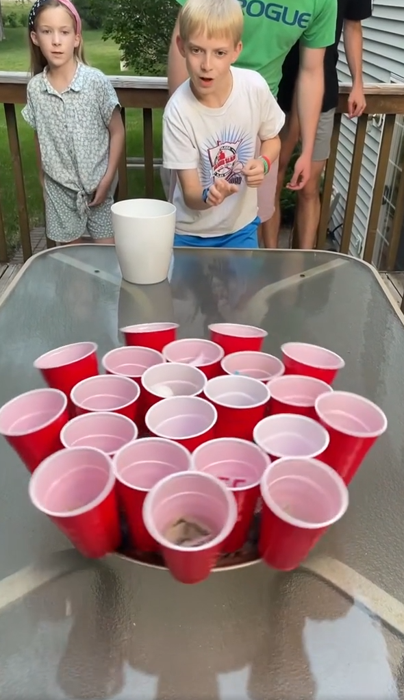 Can you bounce the cup perfectly? Fun family challenge