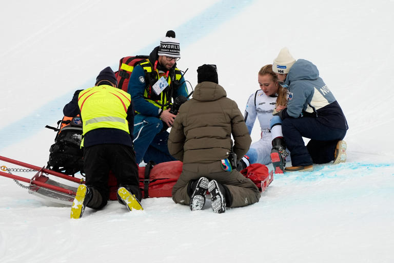 Marte Monsen krasjet stygt. Foto: Giovanni Auletta / AP / NTB